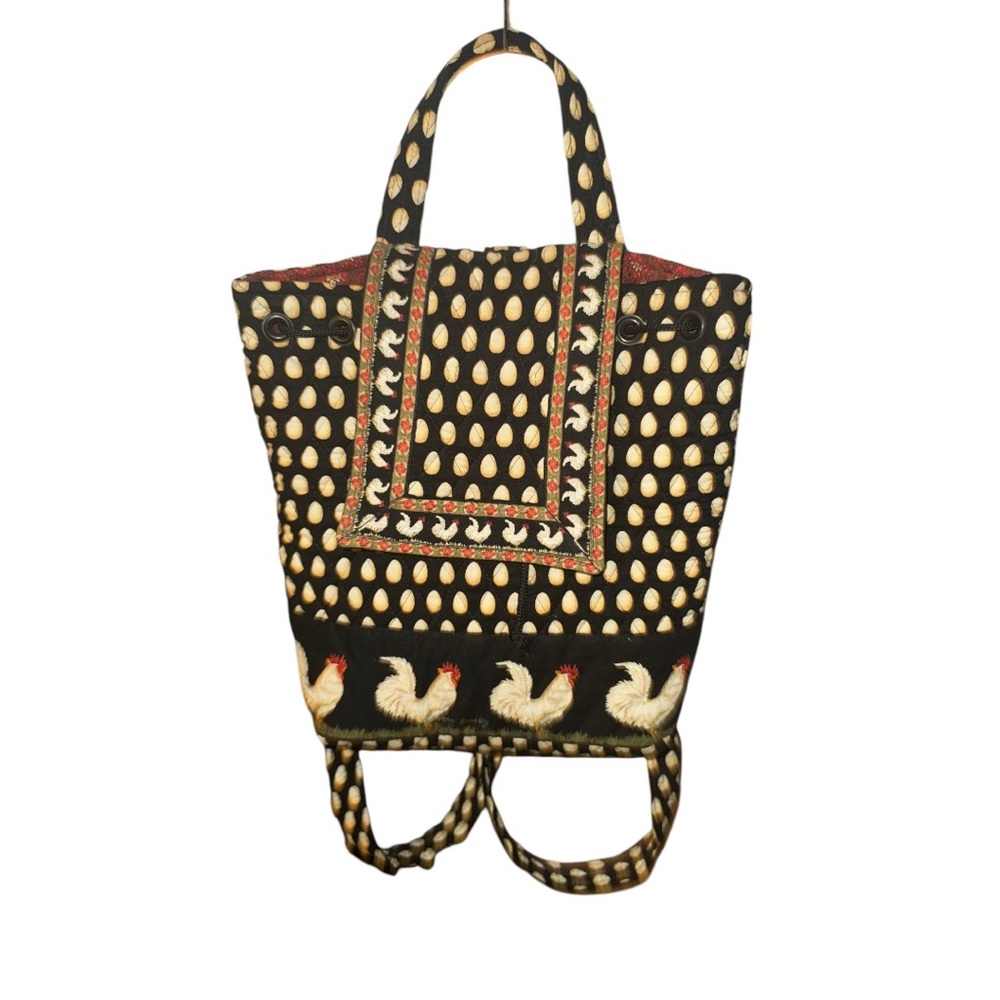 Vera Bradley Chanticleer Mimi Backpack, Unique Chicken and Egg Retired Pattern